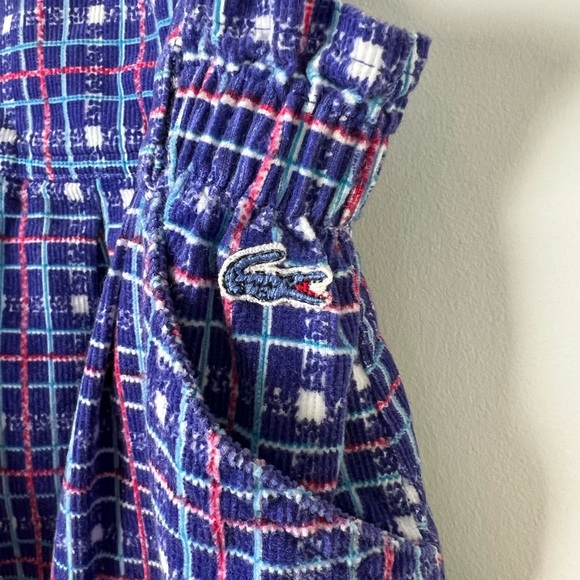 Vintage Izod Lacoste Skirtall Dress Overalls Blue Purple Plaid Rare - Picture 4 of 6